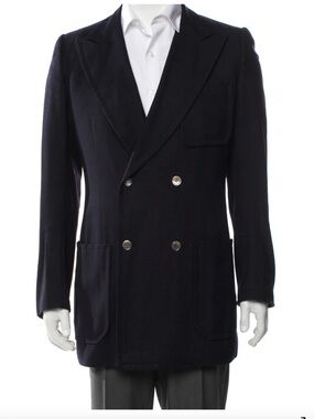 Pierre Balmain Men's Double-Breasted Navy Jacket